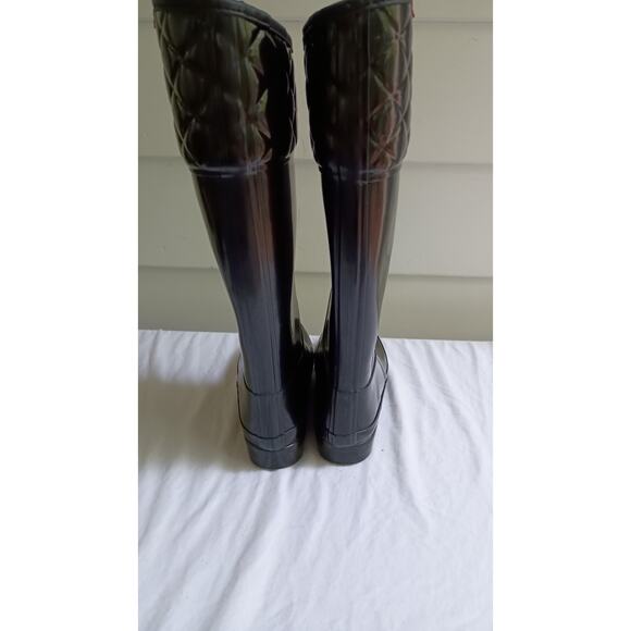 Hunter Boots Rigley Top Quilt Glossy Riding Style Rain Women's Size 7 - Picture 5 of 12